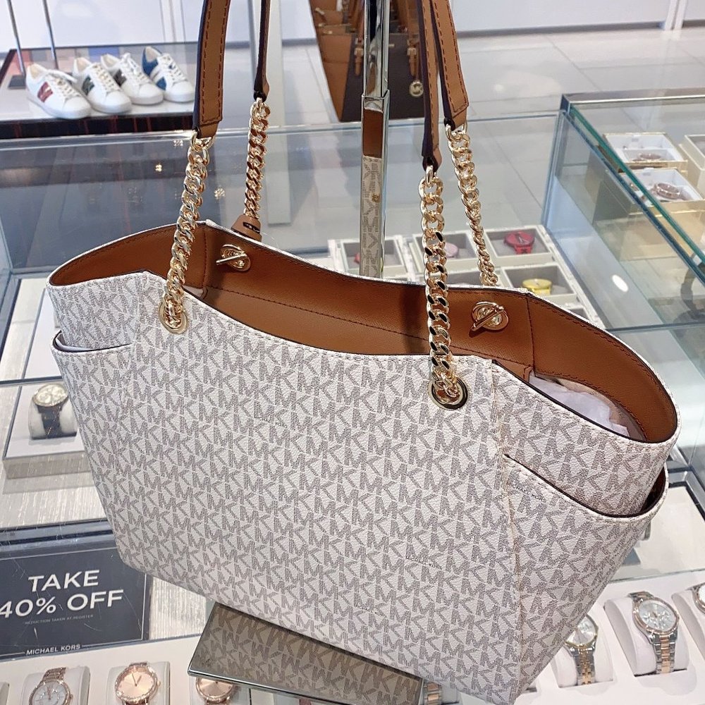 MK LG JST CHAIN TOTE VANILLASIGNATURE - Picture 3 of 4